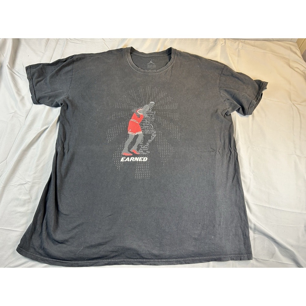 Nike Air Jordan Graphic T‎ Shirt Mens 3 XL Black Michael Jordan Flu Game Earned